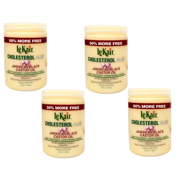 4 Pack of Le Cholesterol Plus + JBCO - Deep Treatment Conditioning Cream 24 Ounce