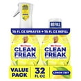 thumbnail image 1 of 4 Pack of Mr. Clean Clean Freak Multi-Surface Spray, 1 Starter Kit, 1 Refill, Lemon Zest, 32 fl oz, 1 of 4