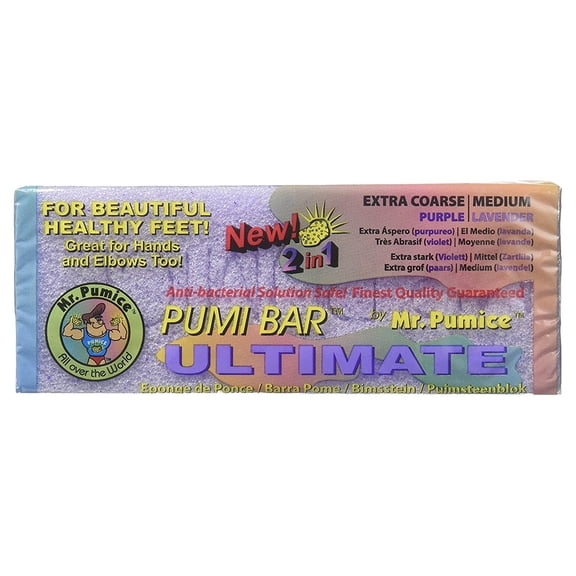 4 Pack of Mr. Pumice Ultimate Pumi Bar 2 in 1 (Coarse/Medium), Lavender/Purple