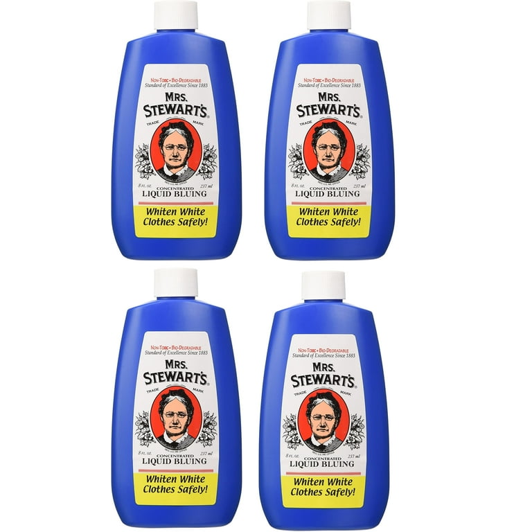 Mrs. Stewart's 4 Pack Concentrated Liquid Bluing, 8oz, Non