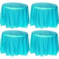 thumbnail image 1 of 4 Pack of Round Disposable Plastic 84 Inch Tablecloths Party Wedding Picnic Banquet Table Clothes Table Cover for Round Tables, 1 of 6