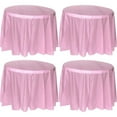 thumbnail image 1 of 4 Pack of Round Disposable Plastic 84 Inch Tablecloths Party Wedding Picnic Banquet Table Clothes Table Cover for Round Tables, 1 of 6