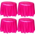 thumbnail image 1 of 4 Pack of Round Disposable Plastic 84 Inch Tablecloths Party Wedding Picnic Banquet Table Clothes Table Cover for Round Tables, 1 of 6