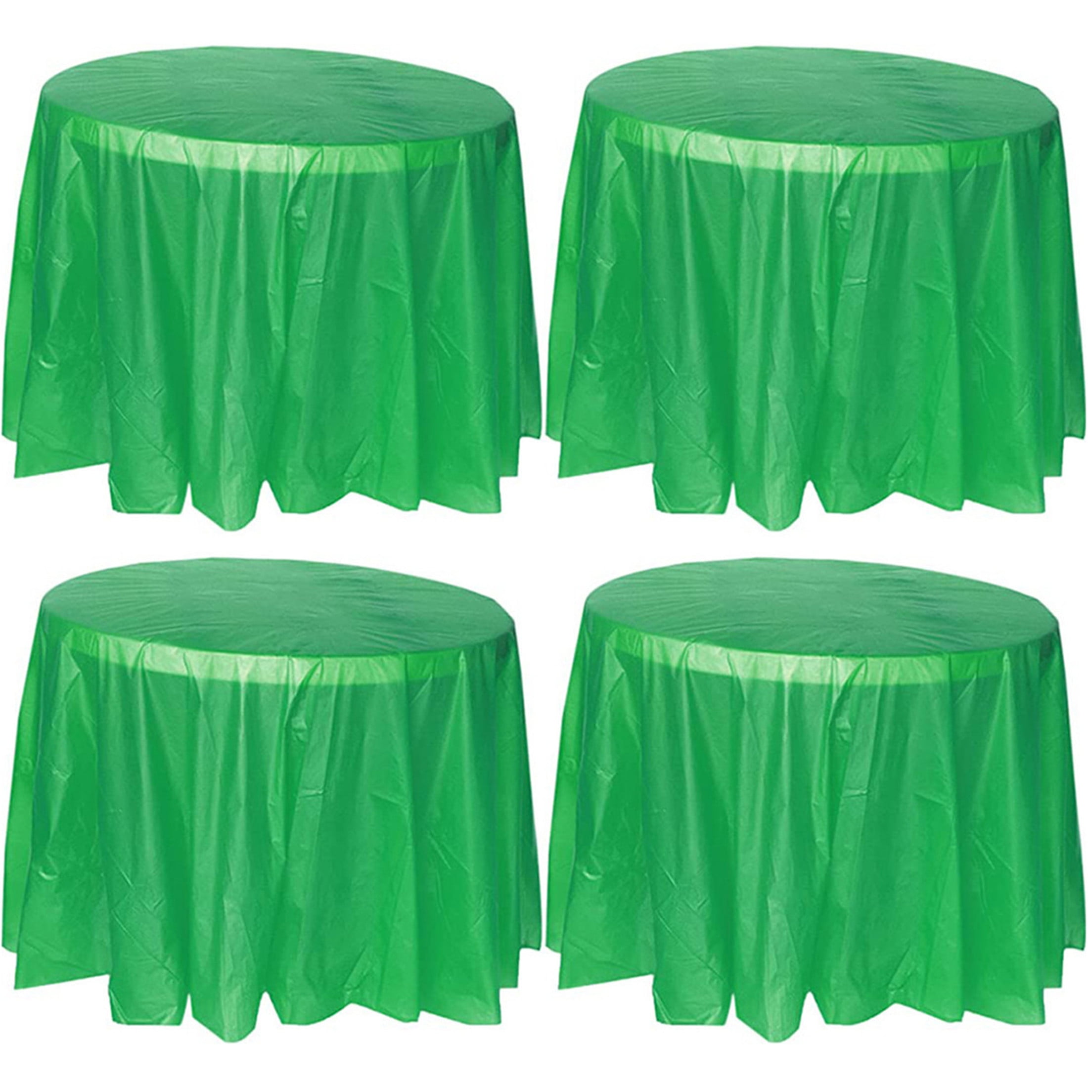 4 Pack of Round Disposable Plastic 84 Inch Tablecloths Party Wedding ...