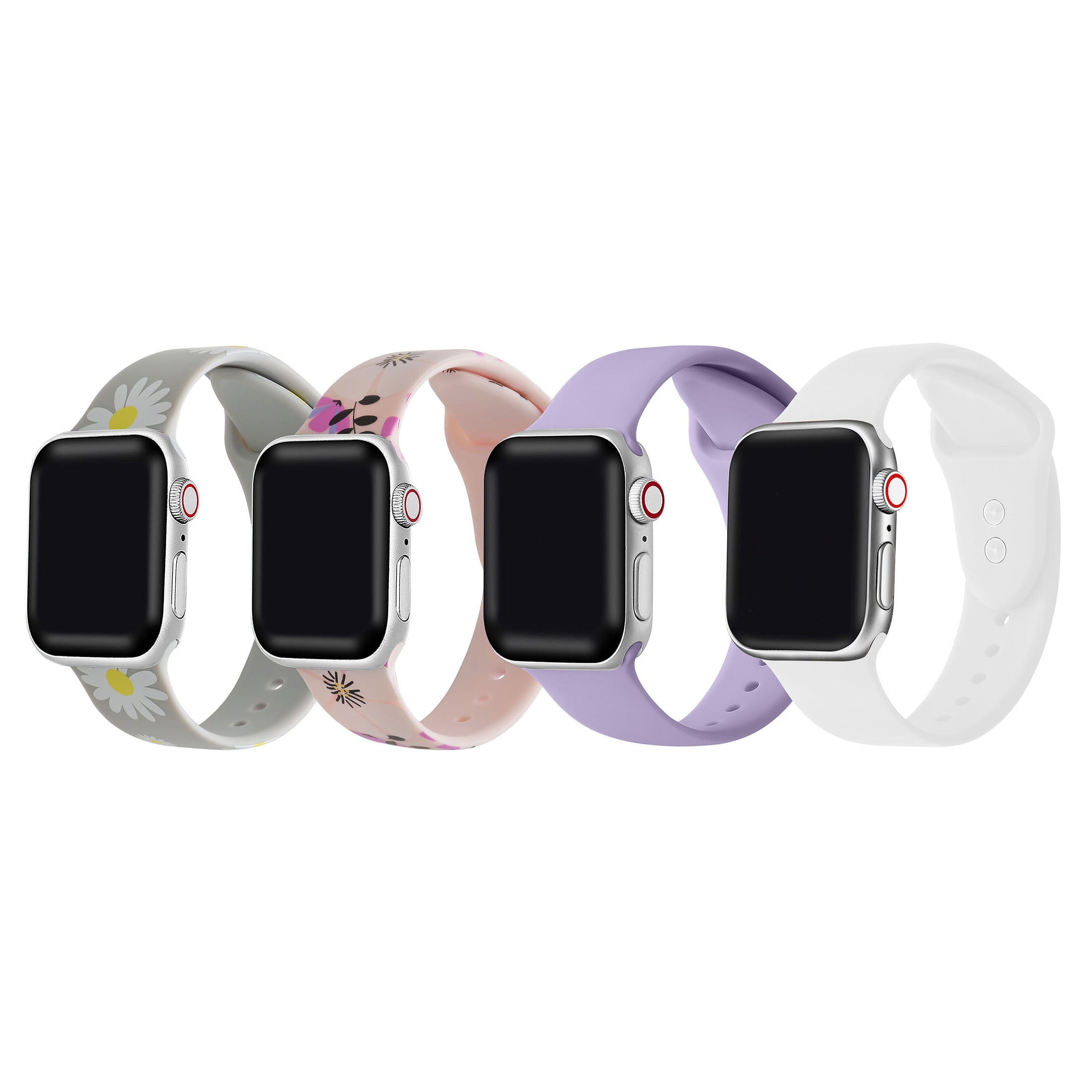 Posh Tech 4-Pack of Silicone Print Apple Watch Replacement Bands