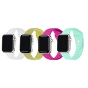 4-Pack of Silicone Print and Solid Replacement Bands for Apple Watch Series 1,2,3,4,5,6,7,8 & SE - Size 42mm/44mm/45mm