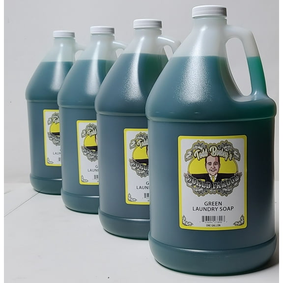4 Pack of Todd Bosley's World Famous Green Laundry Soap (One Gallon Bottles)
