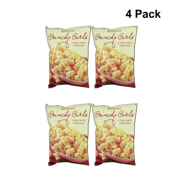 4 Pack of Trader Joes Crunchy Curls Tasty Lentil & Potato Snacks | 6 oz a Pack