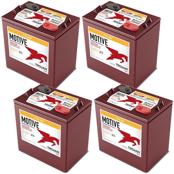4 Pack of Trojan T105-AES 6V Superior Deep Cycling VRLA AGM Batteries