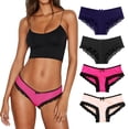 thumbnail image 1 of 4 Pack of Women Hipster Panty Lace Bikini Underwear Briefs, 1 of 6