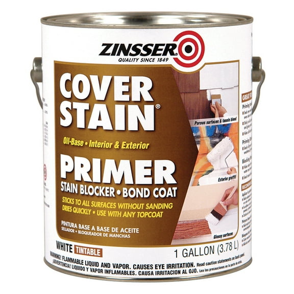 4-Pack of gal Zinsser 03501 White Cover-Stain Oil-Based Stain Block Primer