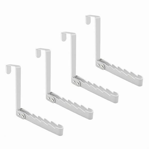 4 Pack over the Door Hooks Hanger, Sturdy Foldable over Door Drying Rack for Clothes, Coats, and Towels, White