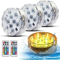 4 Pack pool lights ,Above Ground Pool Light Led Submersible, IP68 Waterproof Inground Pool Light Underwater with Remote, 10 Extra Bright LEDs, 16 RGB Dynamic Color