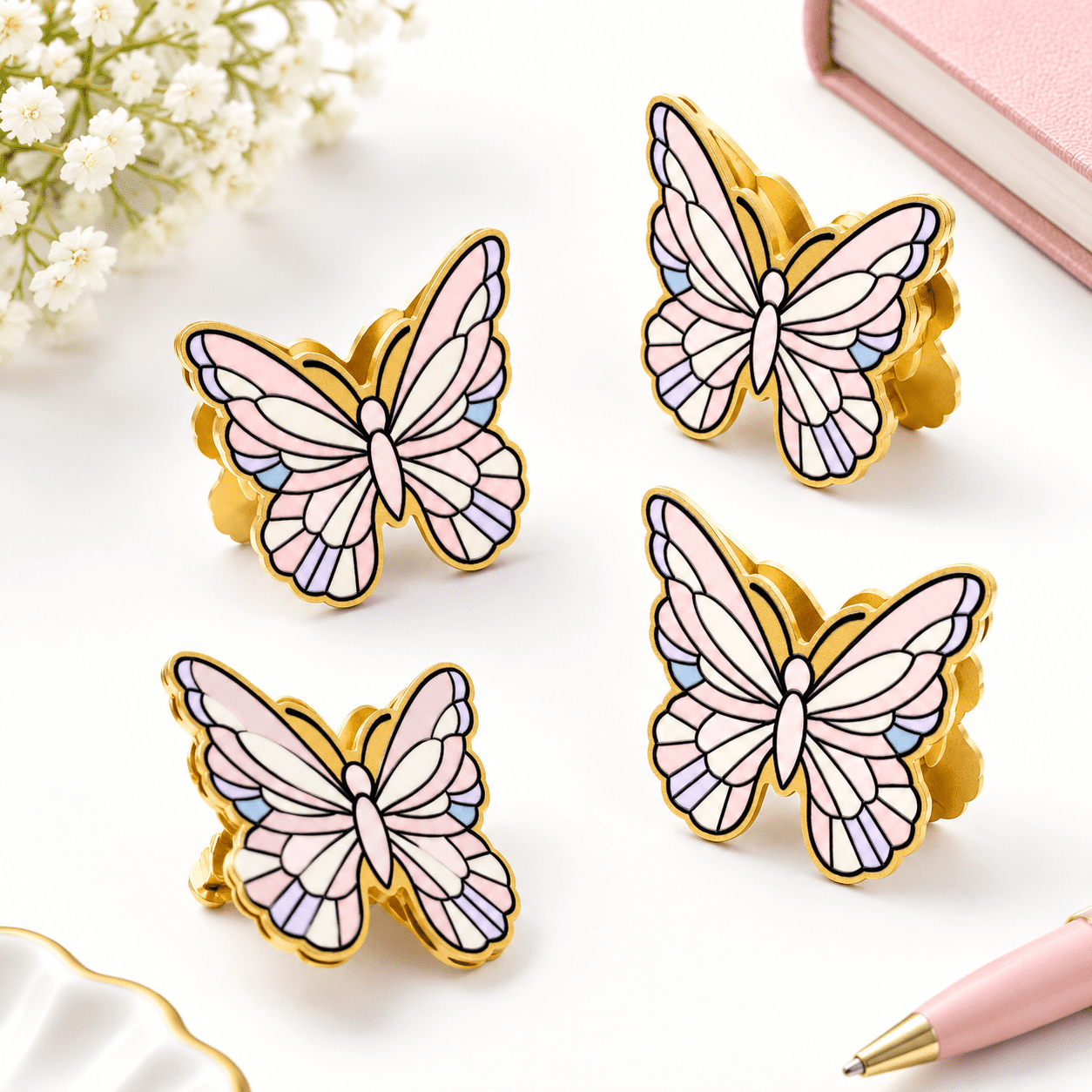 4 Packerfly Book Clips Metal Paper For Binder Notebook Scrapbook ...
