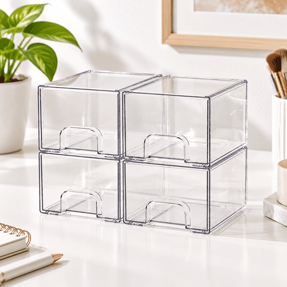 Poly Boxes 4 Packr Stackable Stordrawers 4.4'' Tall Drawer Containers For ...