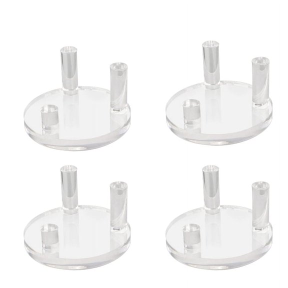 4 Packs 1.9Inch Rock Display Stand, Three- Square Acrylic Display Stands for Rocks, Minerals Slab, Crystal