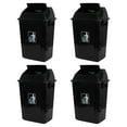 Ewingger 4 Packs 13 Gallon Plastic Trash Can with Swing Lid, Large