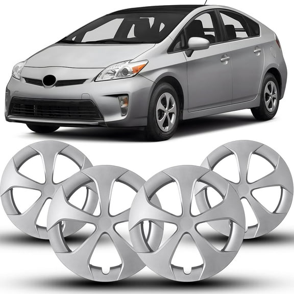 4-Packs 15" Wheel Rim Cover Hubcaps for 2010-2015 Toyota Prius,Compatible With Alloy Wheels Snap On Hub Cap(Lacquer)