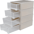 4 Packs 18 Quart Plastic Stacking Storage Drawers Large Stackable