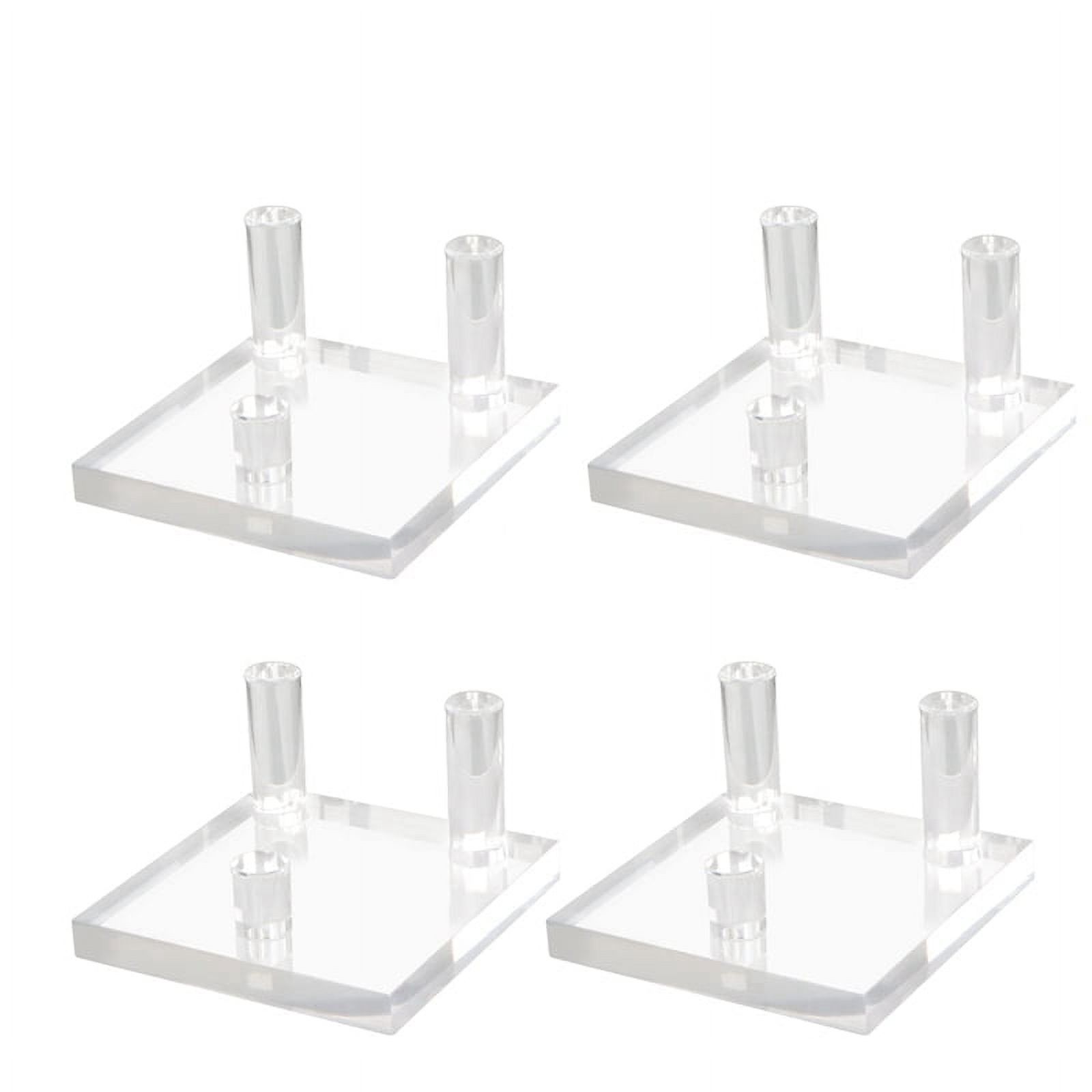 4 Packs 2.5Inch Rock Display Stand, Three Square Acrylic Display