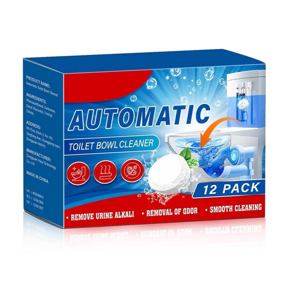4 Packs 24pcs Toilet Bowl Cleaner Tablets Automatic Toilet Cleaner for Stains Odor Removal Rust Limescale Prevention Long Lasting Freshness Septic Safe Bathroom Cleaning Supplies