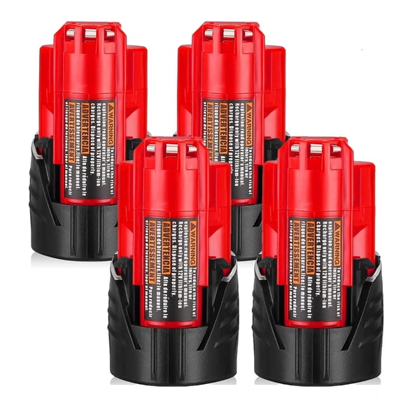 4 Packs 3.0Ah 12V Battery Replacement for Milwaukee M-12 Battery 48-11-2401 48-11-2402 48-59-1812 48-11-2411 48-11-2420 48-59-2401, 12 Volt Batteries for Milwaukee 12V Cordless Tools