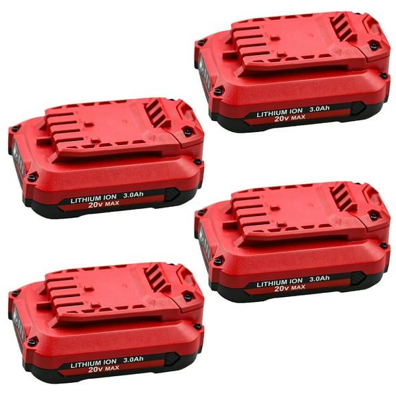 4 Packs 3.0Ah 20 Volt V20 Lithium ion Battery Replace for Craftsman 20V CMCB201 CMCB202 CMCB202-2 CMCB204 CMCB204-2 CMCB205 CMCB206
