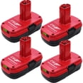 thumbnail image 1 of 4 Packs 3.6Ah Diehard 19.2V C3 Battery Replacement for Craftsman 19.2 Volt Battery Li-ion Compatible with Craftsman 315.pp2011 315.pp2020 315.113753 130279005 1323903 11375 315.115410 Batteries(Red), 1 of 5