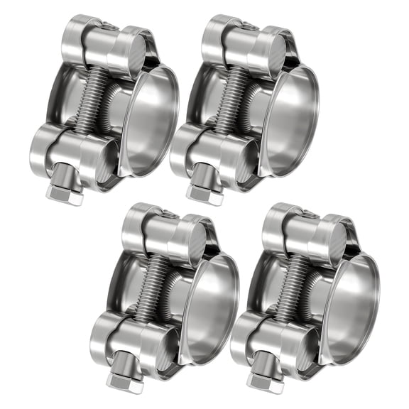 4 Packs 304 Stainless Steel T-Bolt Hose Clamps, Working Range 2" to 2.2"(52-55mm) Heavy Duty Turbo Intake Clamps, Metal Fuel Line Clamping for Turbo Tubes, Intercooler, Radiator