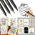 thumbnail image 1 of 4 Packs 4 Sizes Brush Calligraphy Pens Set Flexible Nibs for Hand Lettering Drawing Art Water-Based Ink Fine Medium Broad Strokes Journaling Card Making Black Marker 4pc, 1 of 8