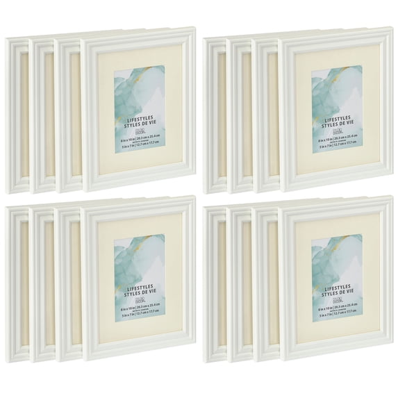 Studio Decor White 5" x 7" Frame with Mat, Lifestyles, 4 Packs: 4 ct. (16 total)