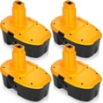 thumbnail image 1 of 4 Packs 4500mAh 18V DC9096 DC9098 Replacement for Dewalt 18V Battery, Compatible with Dewalt 18 Volt battery DC9099 DW9095 DW9099 DE9038 DE9039 DE9095 DW9095 DW9096 DW9098 DE9503 DC9182 (Yellow), 1 of 7