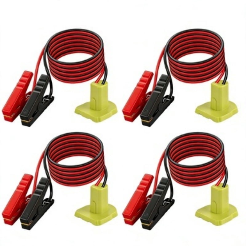 4 Packs 5.9ft 8AWG Jumper Cable for Ryobi 18V Battery, Portable Automotive Booster Clamps for Quick and Safe Vehicle Emergency Jump Starting