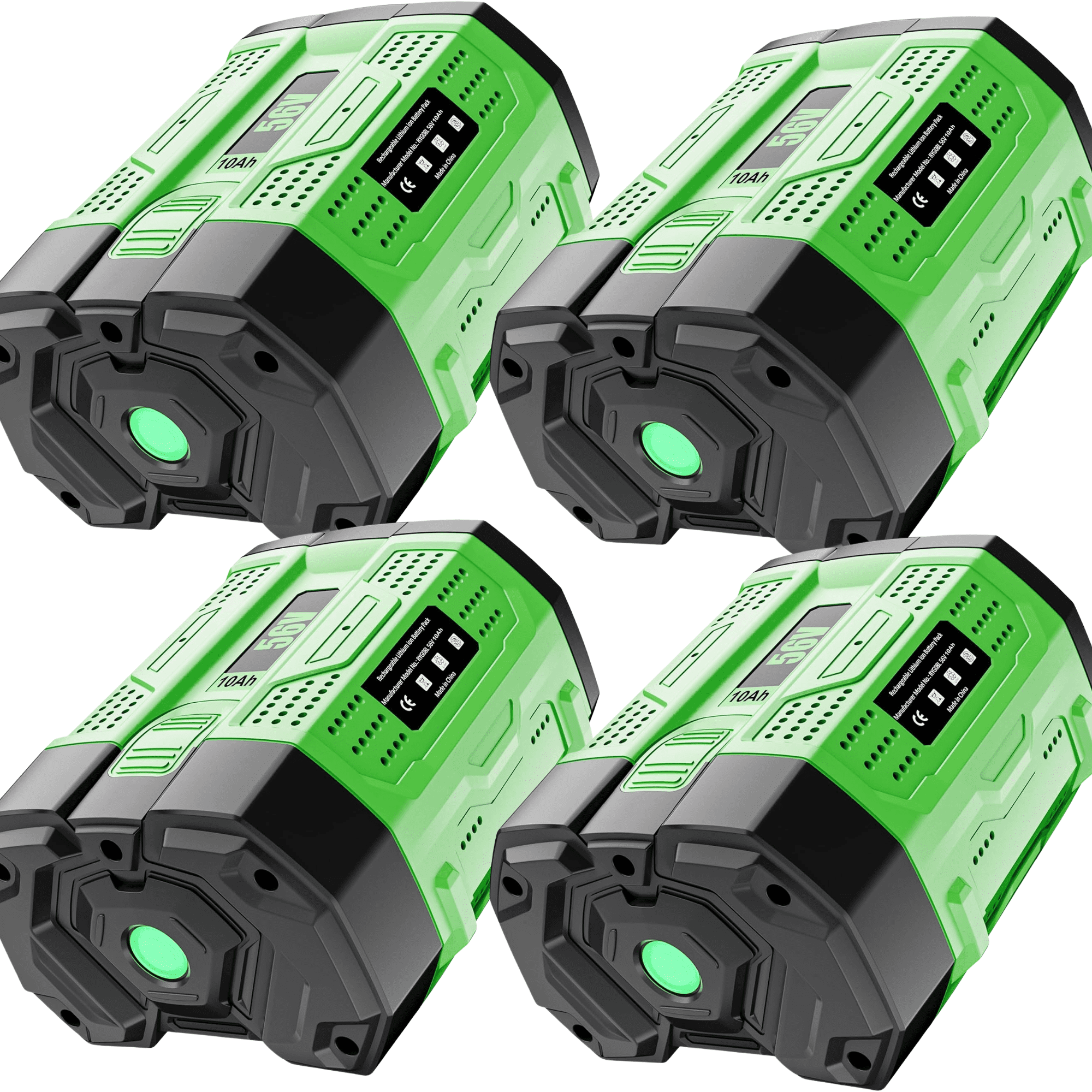 4Packs 10000mAh 56V Replacement for EGO Battery 10Ah Lithium BA1400T BA2800T BA4200T BA5600T Compatible with EGO 56 Volt Cordless Power Tools
