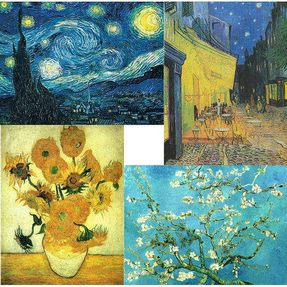 4 Packs 5D Diamond Painting Kits Full Drill Diamond Painting The Starry Night Wall Diamond Dots Decor DIY(30x40cm/12x16in)#3