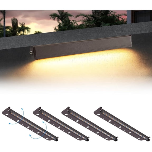 4-Packs 5W 12 Inch LED Hardscape Paver Lighting,12V AC/DC Landscape Lighting