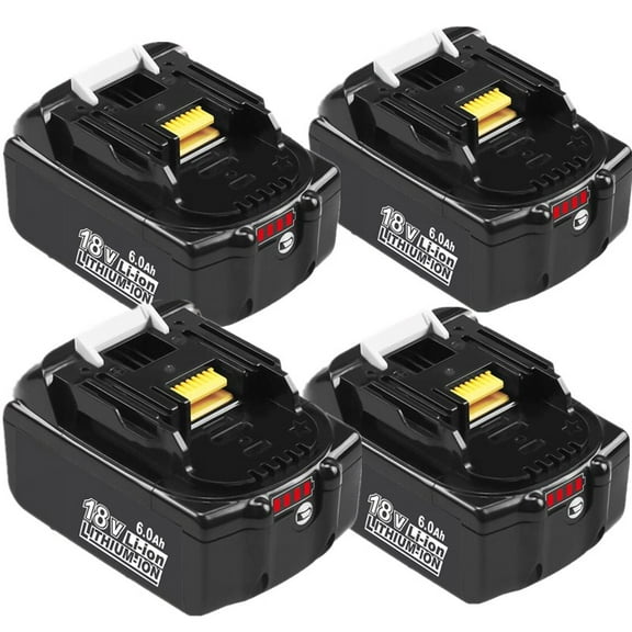 4 Packs 6.0Ah Li-ion BL1860B Battery Replacement for Makita 18V Battery 18 Volt BL1890 BL1860 BL1850B BL1850 BL1840B BL1840 BL1830B BL1830 BL1815 BL1820 BL1820B