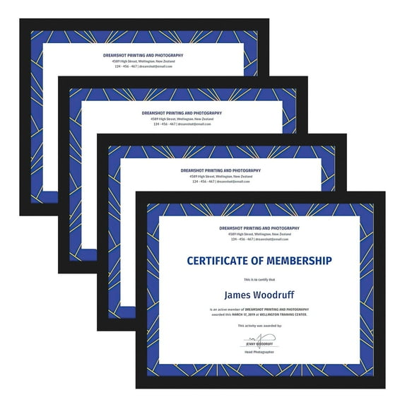 4 Packs 8.5x11 Magnetic Picture Frames, 8.5 by 11 Magnetic Photo Frame Set for Glass Window Door Fridge, Black