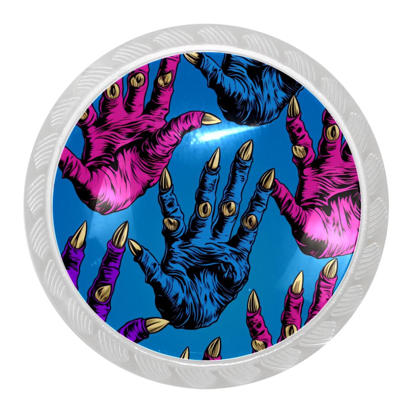 4 Packs Abstract Dog Cat Paw Prints Kitchen Knobs for Dresser