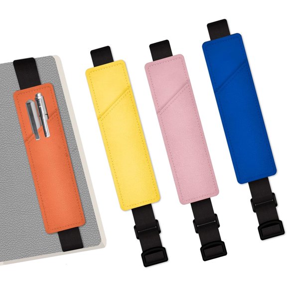 4 Packs Adjustable Elastic Band Pen Holder, Notebook Pencil Sleeve Pouch for Hardcover Journals, Planners, Notebooks