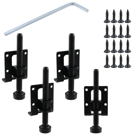 4 Packs Adjustable Furniture Leveling Feets,L Shaped Furniture Leveler Legs,Hexagon Nuts Lock Furniture Legs Levelers, for Table, Cabinets, Workbench, Wardrobe Furniture Foot(2.4in)