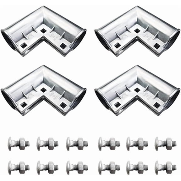 4 Packs Aluminum Chain Link Fence Gate Corner,90 Degree Angle Aluminum Gate Corner, Gate Elbow for 1-3/8" x 1-3/8" Outdoor Diameter Pipe,Easy to Install on Gate