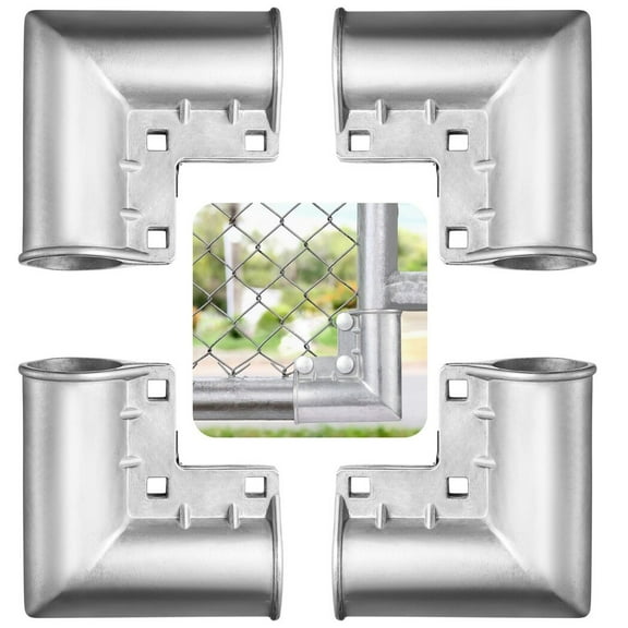 4 Packs Aluminum Gate Corner; Chain Link Fence Gate Corners; ID 1.3 Pressed Gate Elbow Connectors with 90-Degree Angle Design
