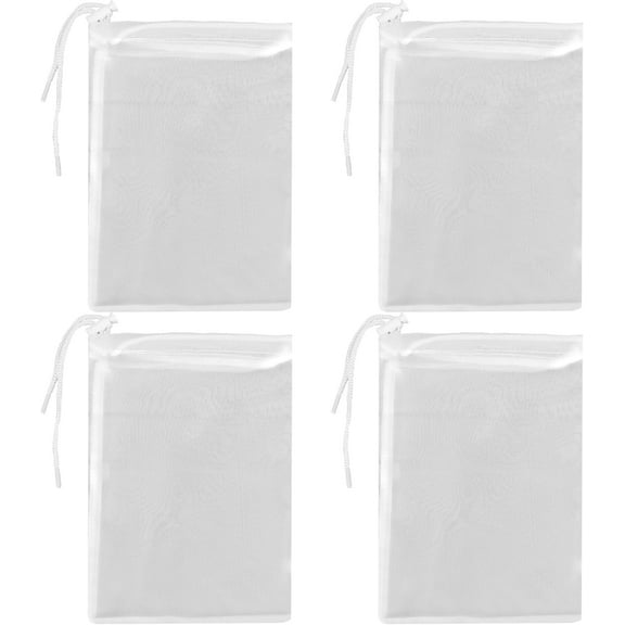4 Packs Aquarium Media Bag Media Filter Bag Extra Fine 180 Filter Bags with Drawstring, Tanks Filter Media Bags Aquarium Filter Bags Fish Tank Media Mesh Filter Bags(8.7"*5.9")