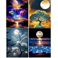 thumbnail image 1 of 4 Packs Art Moon Diamond art Painting Kits for Adults, 5D Diamond Art Kits for Beginners, DIY Diamond Arts and Crafts for Living Room, 1 of 8