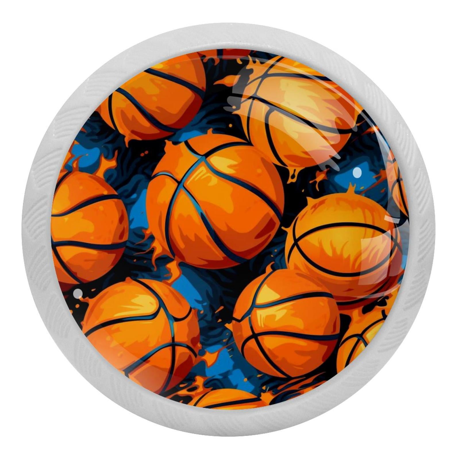 4 Packs Basketball Ball Sport Fluorescence Crystal Glass Cabinet Knobs ...