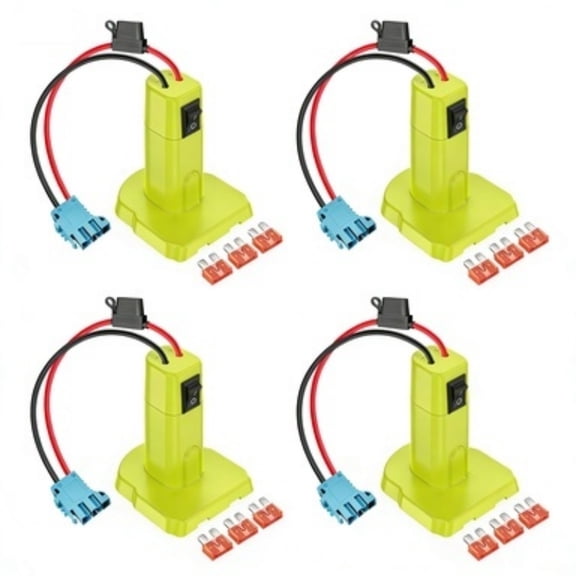 4 Packs Battery Adapter Converter for Ryobi 18V ONE+, Power Wheels Adapter Conversion Kit with On/Off Switch, Fuse Protection & Wire Connectors, Sturdy for Electric Toy Modification