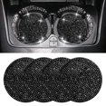 thumbnail image 1 of 4 Packs Bling Cup Holder Coasters for Car, Non-Slip Universal Automotive Cup Holders, Silicone Anti Slip, White Diamond ( Black ), 1 of 7