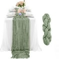 thumbnail image 1 of 4 Packs Boho Gauze Cheesecloth Table Runner 35x157 Inch Long Romantic Sheer Crinkle Fabric for Wedding Bridal Shower Party Decor Boho Chic Rustic Table Cover, 1 of 8