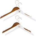 thumbnail image 1 of 4 Packs Bride and Groom Hanger 7.7x17.6inches White Coconut Brown Wood Wedding Hanger with Iron Hook Wedding Dress Hanger Set for Hanging Bride's Dress and Groom's Suit DIY, 1 of 7